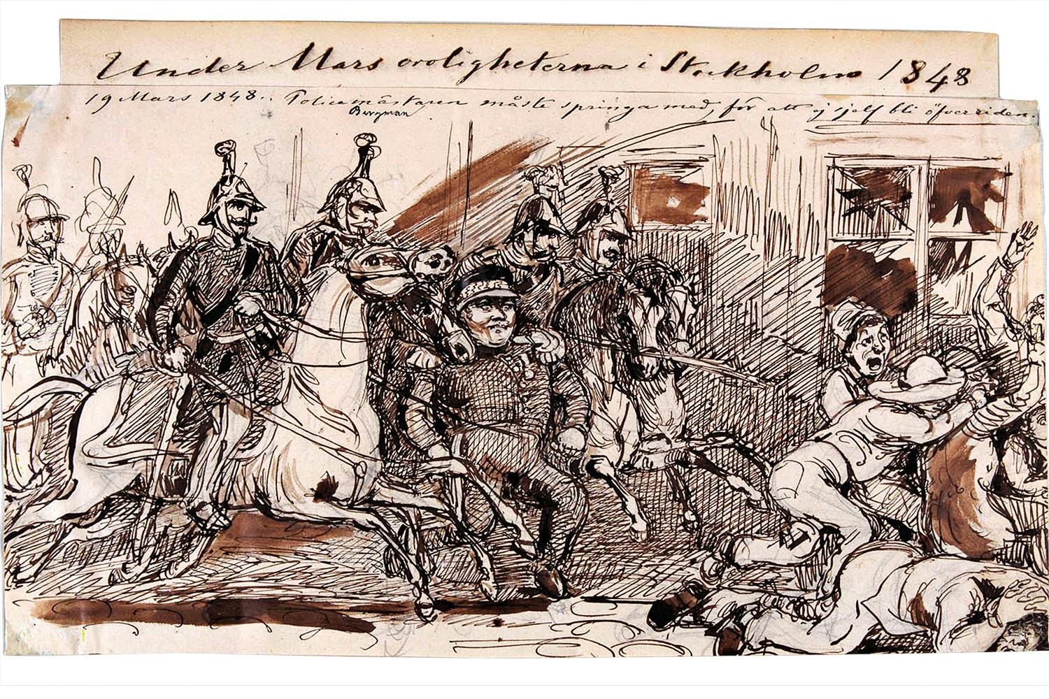 marsoroligheterna stockholm 1848 fritz von dardel 4fi